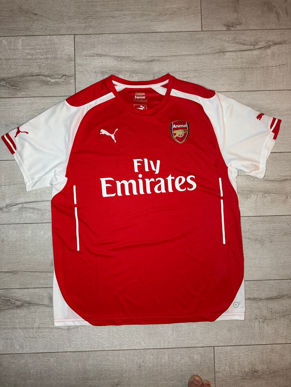Puma Arsenal FC Home Jersey Shirt Fly Emirates Red White Mens XL 2014 2015